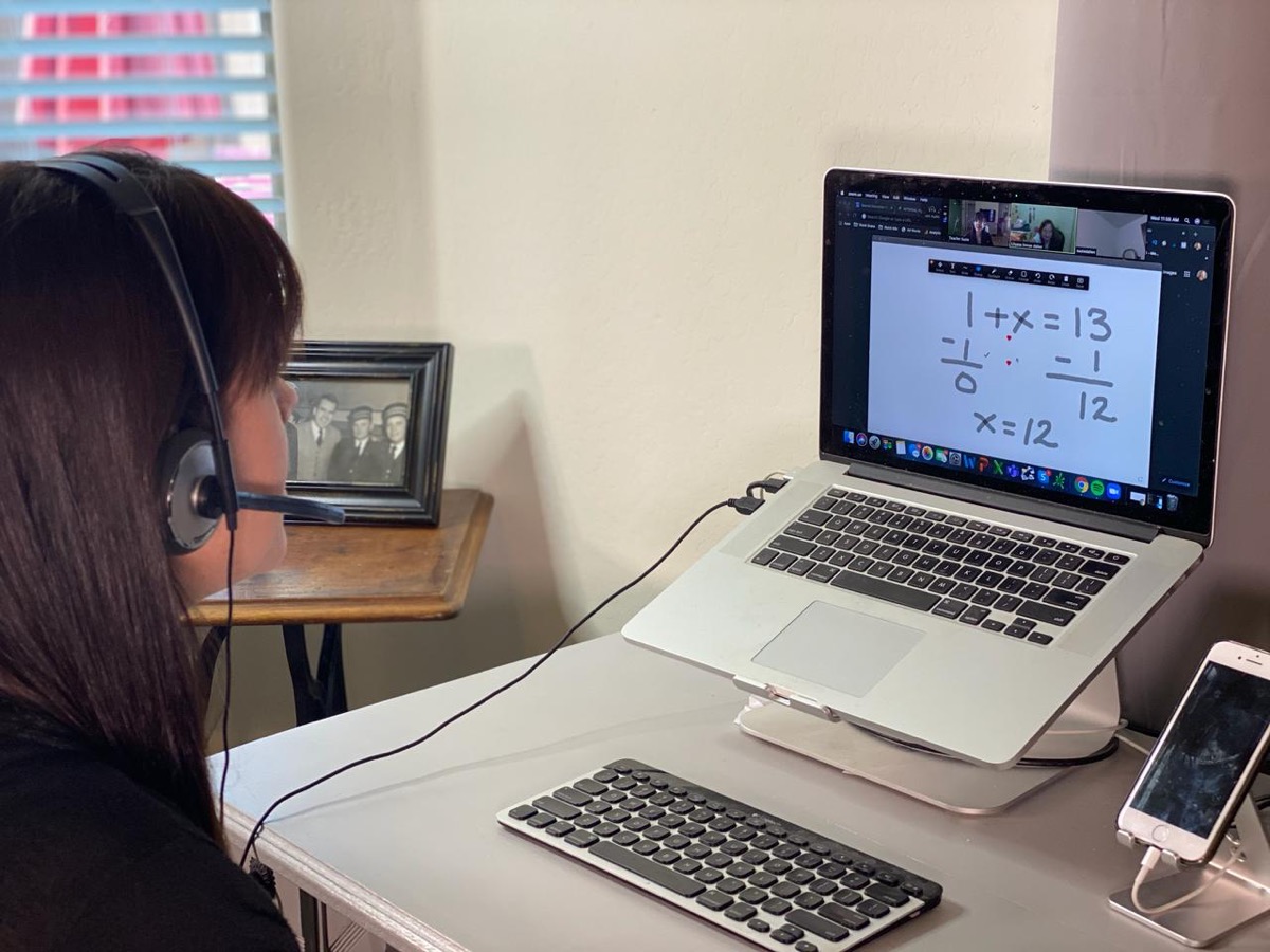 Live online tutoring session